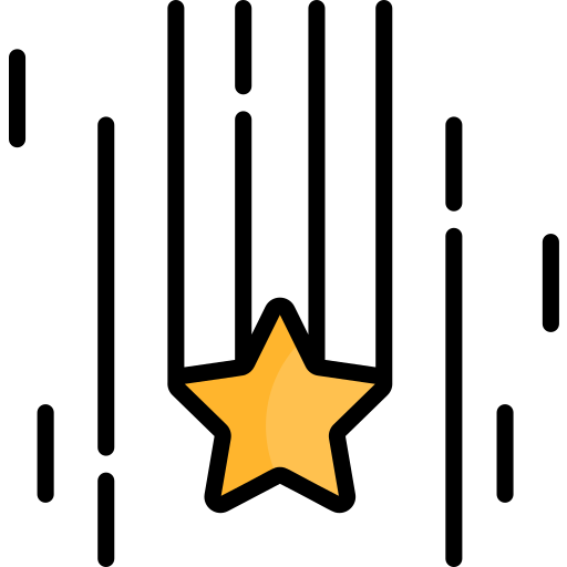 estrella fugaz Special Lineal color icono