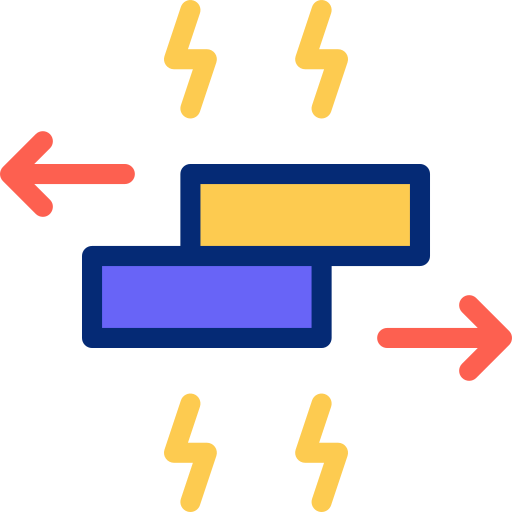 Triboelectric effect Basic Accent Lineal Color icon