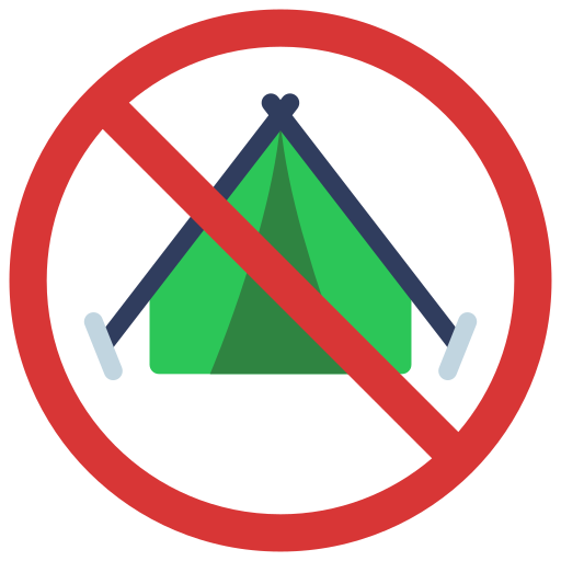 prohibido acampar Juicy Fish Flat icono