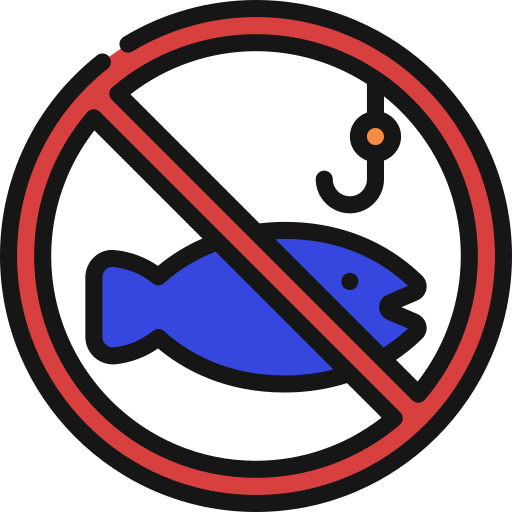 no pescar Juicy Fish Lineal color icono