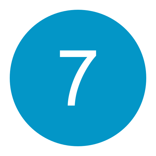 numer 7 Generic color fill ikona