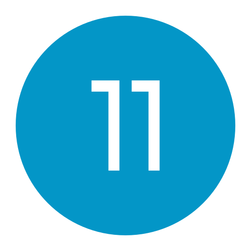 numer 11 Generic color fill ikona