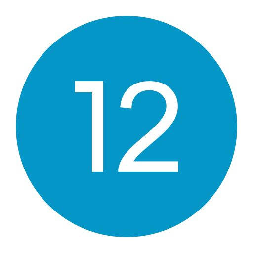 nummer 12 Generic color fill icon