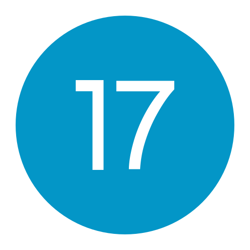 numer 17 Generic color fill ikona