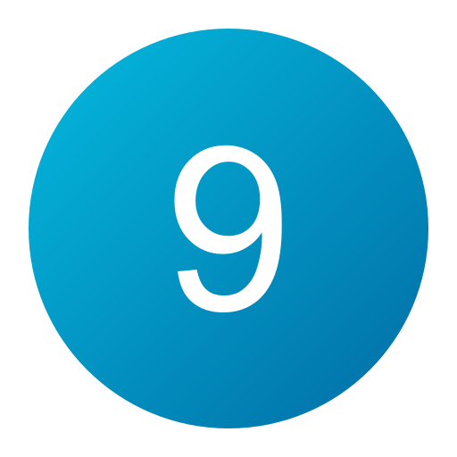numer 9 Generic gradient fill ikona