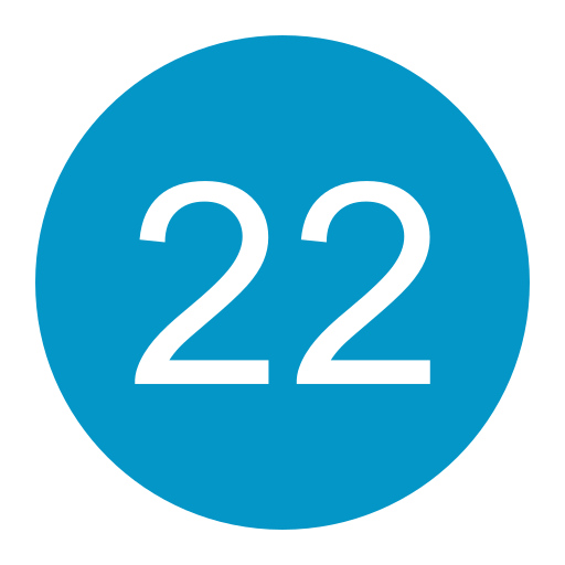 Number 22 Generic color fill icon