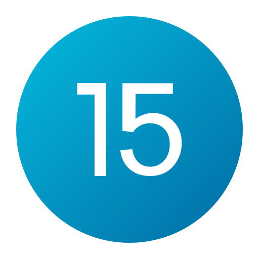 Number 15 Generic gradient fill icon