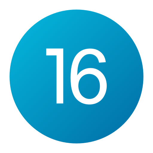 Number 16 Generic gradient fill icon