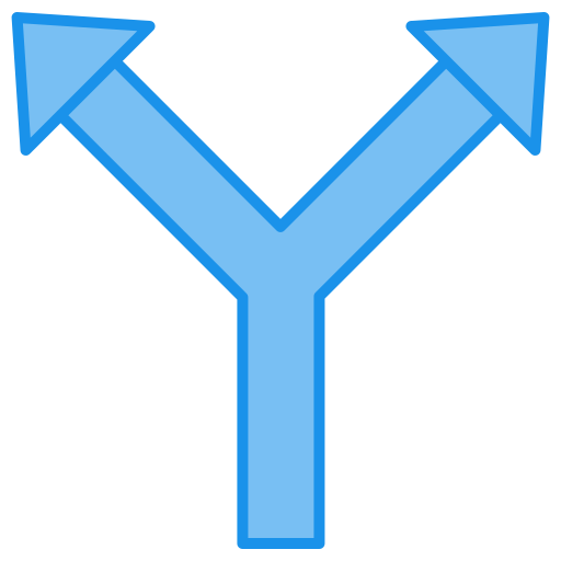 Y intersection Generic color lineal-color icon