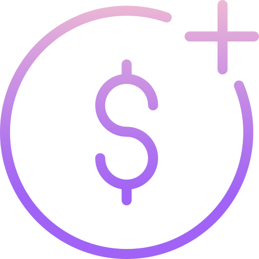 Символ доллара Icongeek26 Outline Gradient иконка