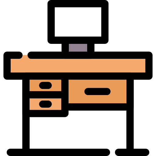 mesa de oficina Generic color lineal-color icono