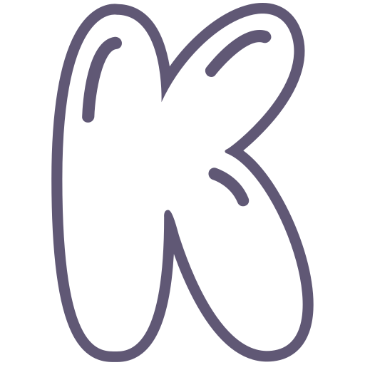 brief k Generic color outline icoon