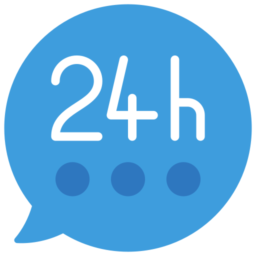 24 hours support Juicy Fish Flat icon