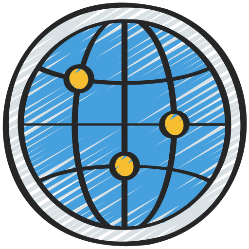 Globe grid Juicy Fish Sketchy icon