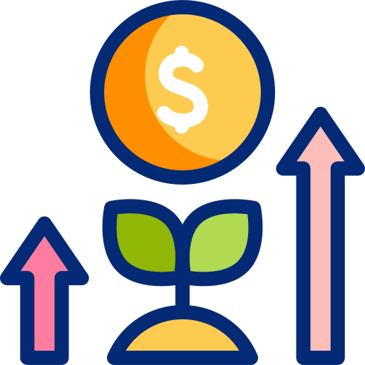 crecimiento del dinero Basic Accent Lineal Color icono