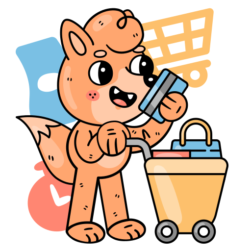 Cart Fred the Fox Lineal Color icon