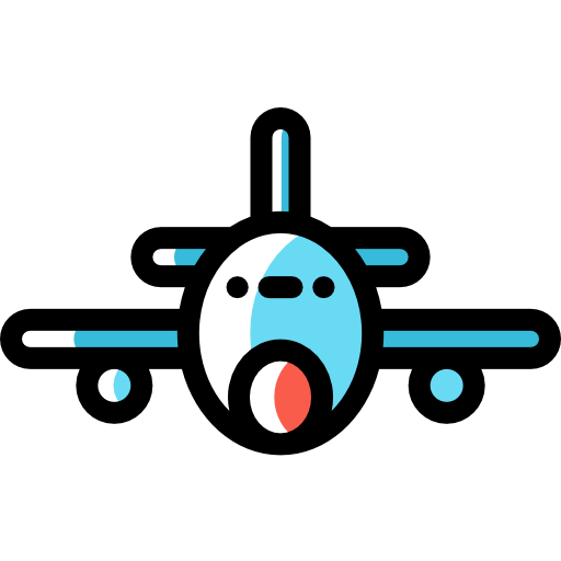 Airplane Detailed Rounded Color Omission icon
