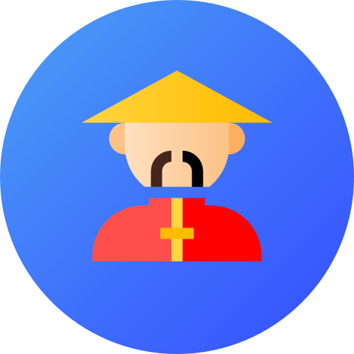 中国語 Flat Circular Gradient icon