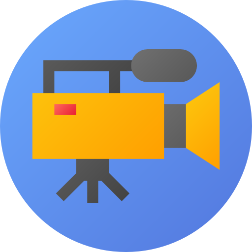 비디오 카메라 Flat Circular Gradient icon
