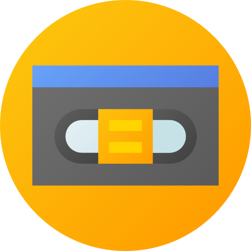 videocassetta Flat Circular Gradient icona