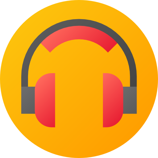 headset Flat Circular Gradient icon