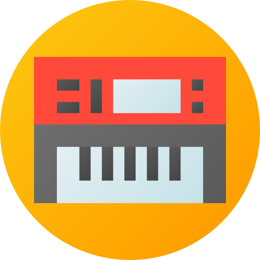피아노 키보드 Flat Circular Gradient icon