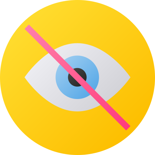 盲目 Flat Circular Gradient icon