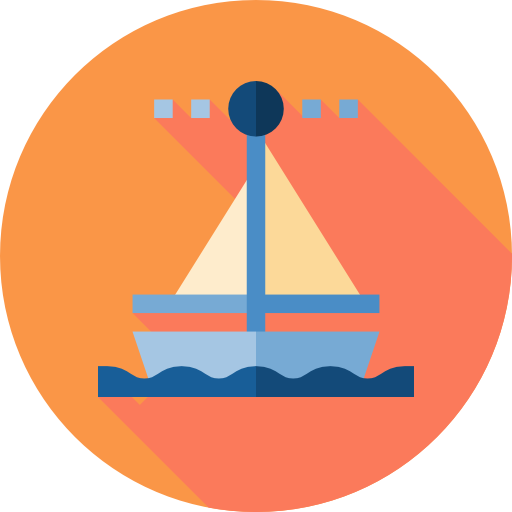 Парусная лодка Flat Circular Flat иконка