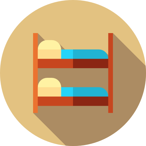 Bunk bed Flat Circular Flat icon