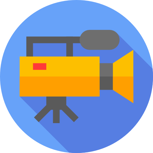 kamera wideo Flat Circular Flat ikona