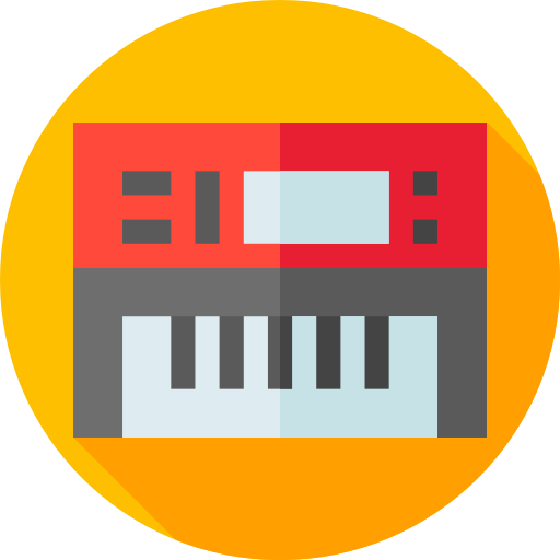tastiera di pianoforte Flat Circular Flat icona