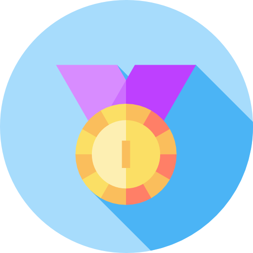 złoty medal Flat Circular Flat ikona