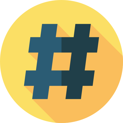 hashtag Flat Circular Flat icoon