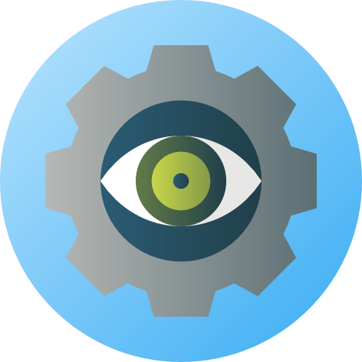 vigilancia Flat Circular Gradient icono