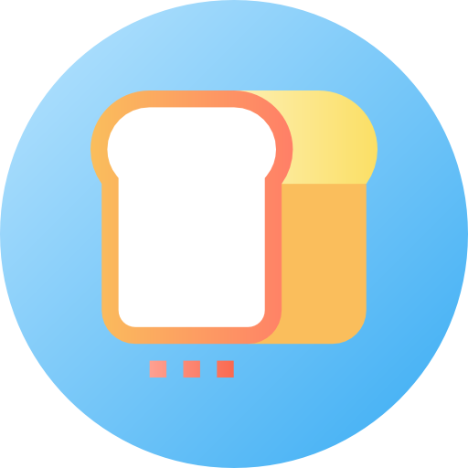 Bread Flat Circular Gradient icon