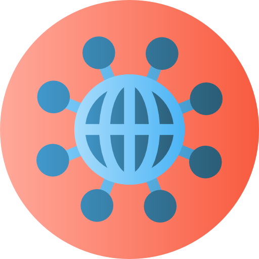netwerk Flat Circular Gradient icoon