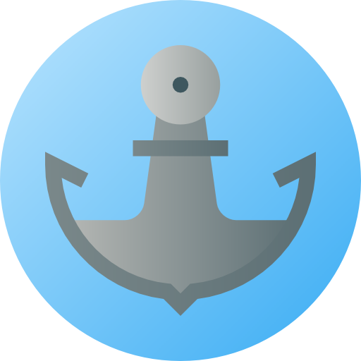 Anchor Flat Circular Gradient icon