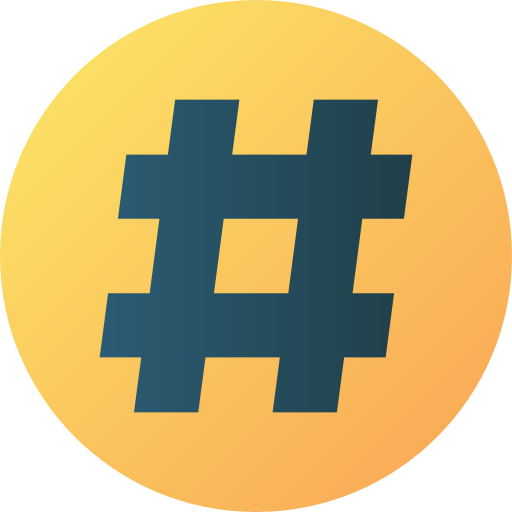 hashtag Flat Circular Gradient icon