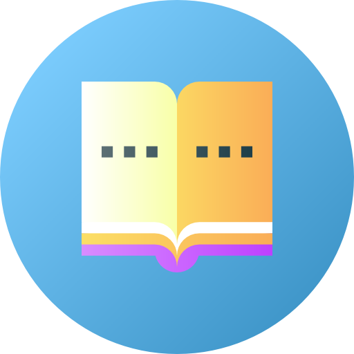 open boek Flat Circular Gradient icoon