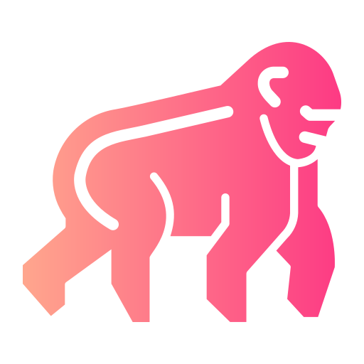 gorilla Generic gradient fill icoon