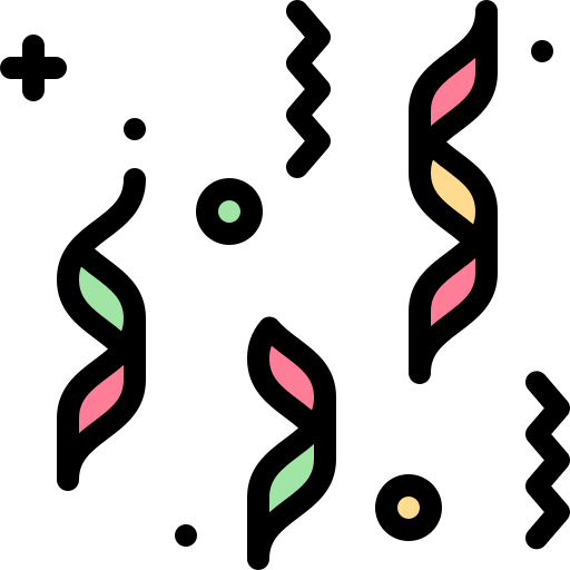 coriandoli Detailed Rounded Lineal color icona