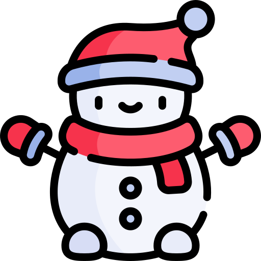 bonhomme de neige Kawaii Lineal color Icône