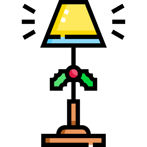 램프 Detailed Straight Lineal color icon