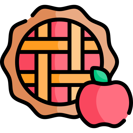 torta de maçã Kawaii Lineal color Ícone