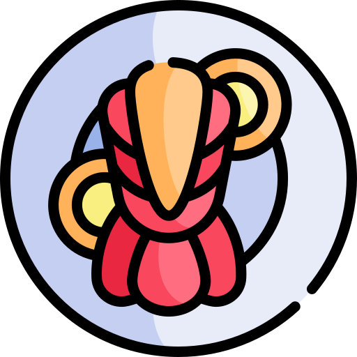 coda di aragosta alla griglia Kawaii Lineal color icona