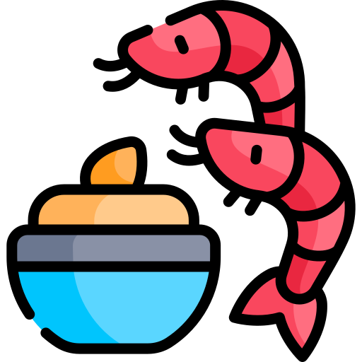 Shrimp cocktail Kawaii Lineal color icon