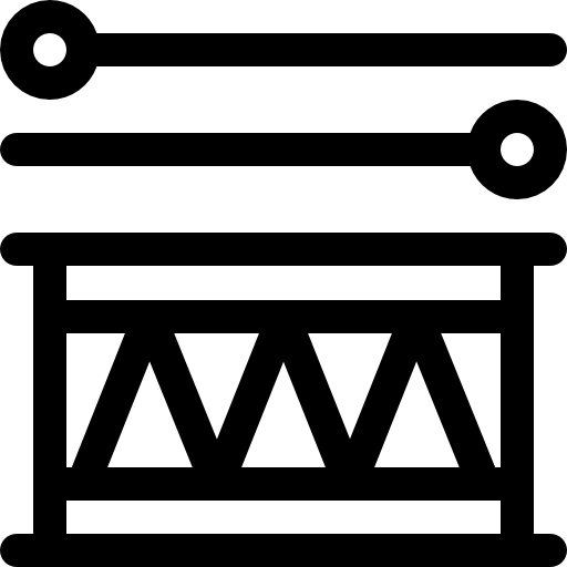 bębny Basic Rounded Lineal ikona