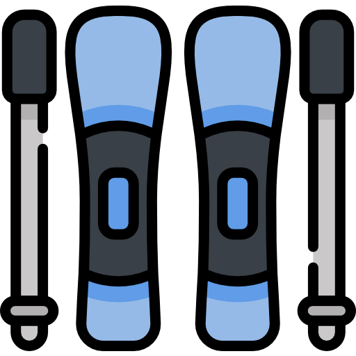des skis Kawaii Lineal color Icône
