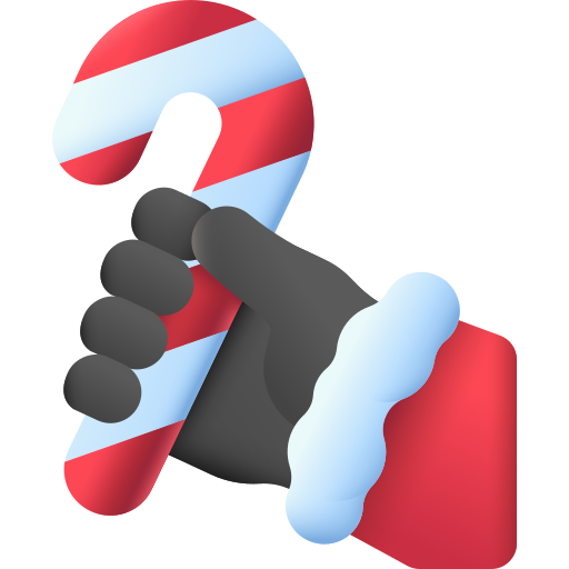 Candy cane 3D Color icon