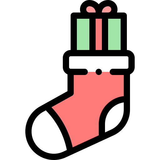 クリスマスソックス Detailed Rounded Lineal color icon